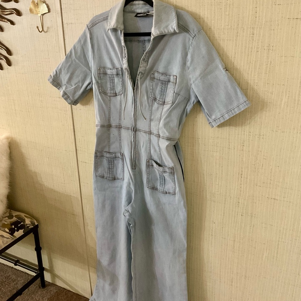 Light Blue Denim Jumpsuit